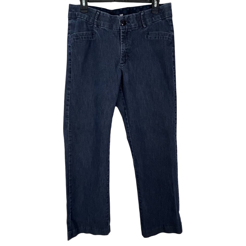 Lee Platinum label Size 10 Short Cadet Blue Dark Wash No Space/Gap Jeans Denim